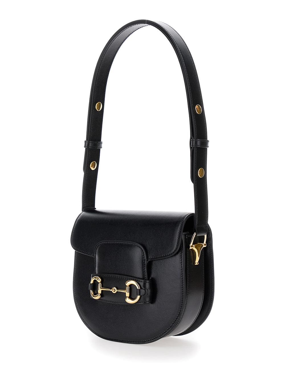 Gucci Women 'Gucci Horsebit 1955' Mini Black Shoulder Bag With Horsebit Detail In Leather Woman - Maven Couture IncHandbags / Cross Body Bags
