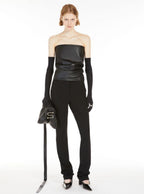 Sportmax Women 'Lindsey' Black Bandeau Top With V-Neck On The Back In Tech Fabric Woman - Maven Couture IncTops / Tee Shirts