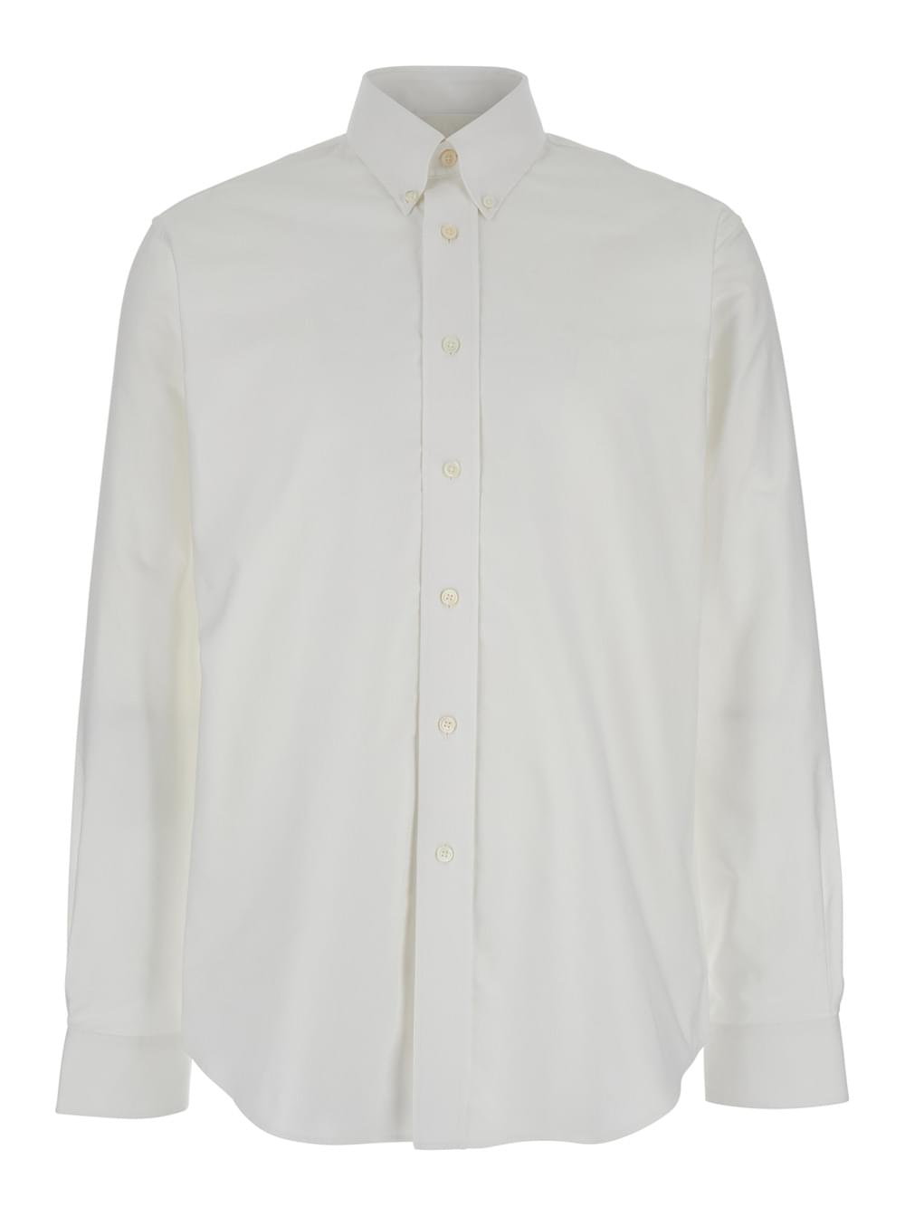 Givenchy Men White Shirt With Logo Embroidered On The Front In Cotton Man - Maven Couture IncTops / Blouses
