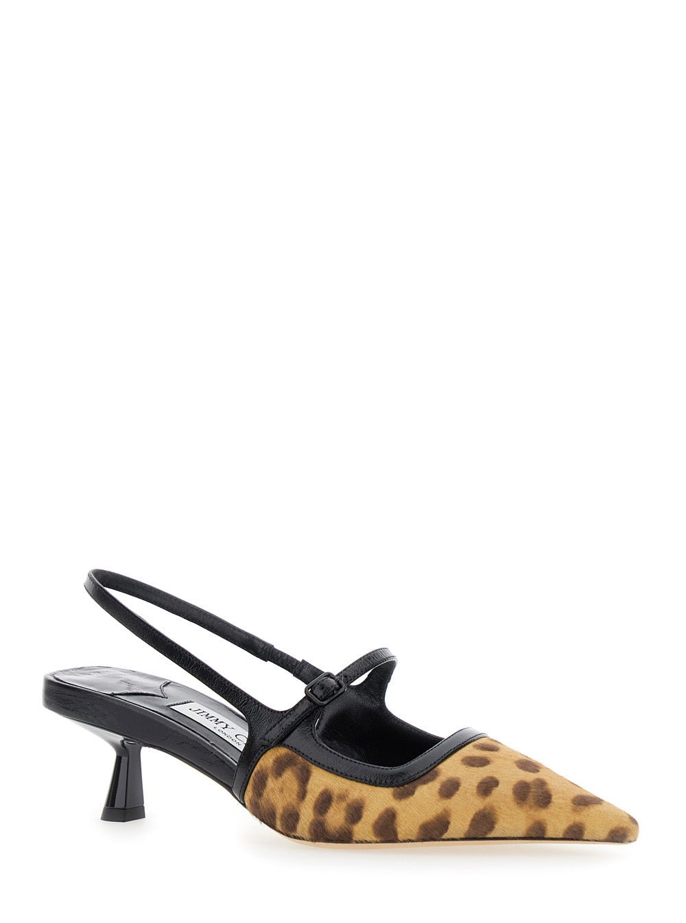 Jimmy Choo Women 'Didi' Brown Slingback Pumps With Leopard Motif And Sculpted Heel In Leather Woman - Maven Couture IncShoes / Pumps