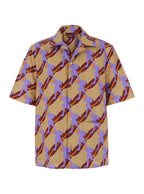 Gucci Men Multicolor Bowling Shirt With Cuban Collar And All-Over Print In Cotton Man - Maven Couture IncTops / Blouses