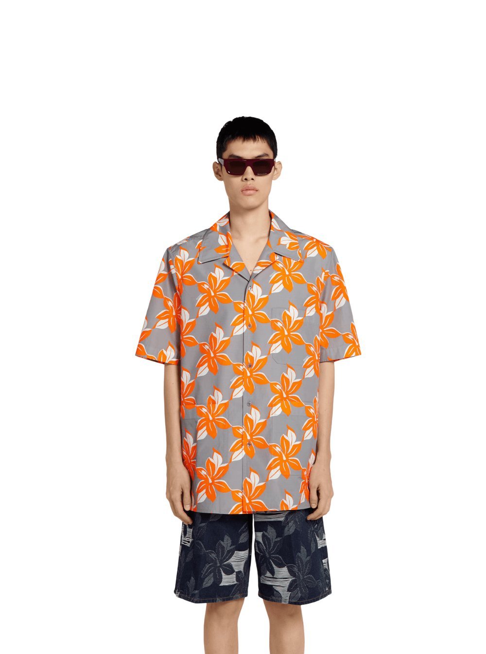 Gucci Men Multicolor Bowling Shirt With Cuban Collar And All-Over Floral Print In Cotton Man - Maven Couture IncTops / Blouses
