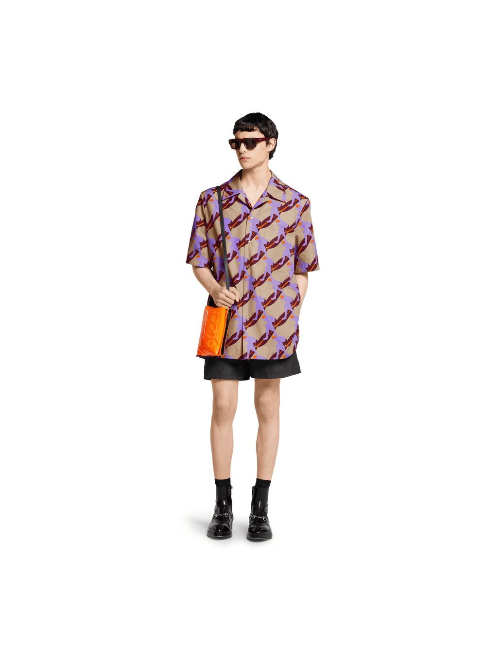 Gucci Men Multicolor Bowling Shirt With Cuban Collar And All-Over Print In Cotton Man - Maven Couture IncTops / Blouses