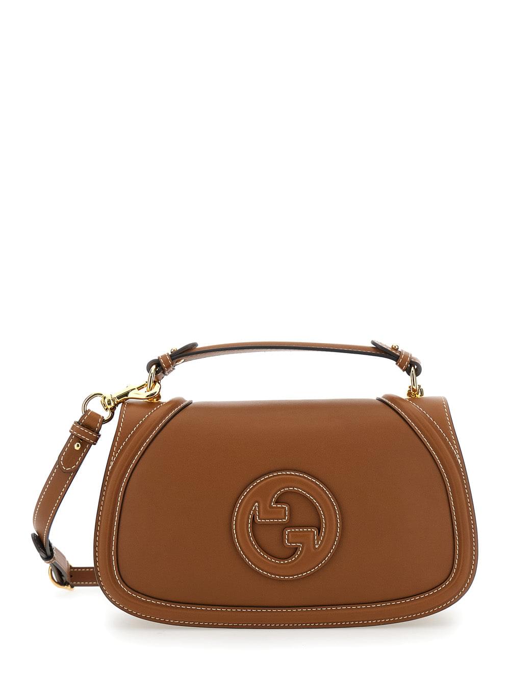 Gucci Women 'Blondie' Brown Handbag With Logo Detail On Front In Leather Woman - Maven Couture IncHandbags / Shoulder Bags