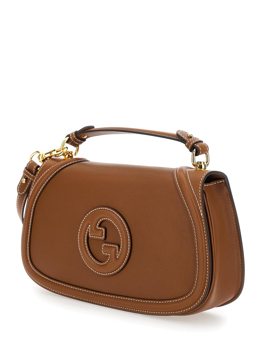 Gucci Women 'Blondie' Brown Handbag With Logo Detail On Front In Leather Woman - Maven Couture IncHandbags / Shoulder Bags