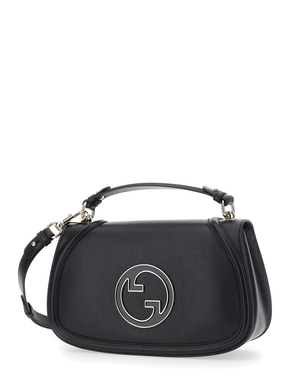Gucci Women 'Blondie' Black Handbag With Gg Logo Plaque On The Front In Leather Woman - Maven Couture IncHandbags / Shoulder Bags