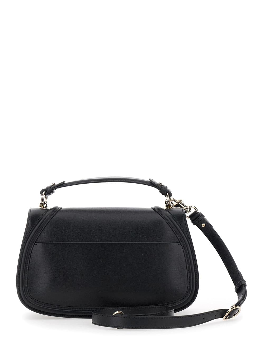 Gucci Women 'Blondie' Black Handbag With Gg Logo Plaque On The Front In Leather Woman - Maven Couture IncHandbags / Shoulder Bags
