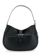Alexander Mcqueen Women Black Shoulder Bag With Adjustable Shoulder Strap And T Buckle Closure On The Front In Leather Woman - Maven Couture IncHandbags / Cross Body Bags