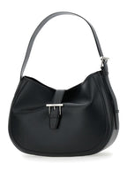Alexander Mcqueen Women Black Shoulder Bag With Adjustable Shoulder Strap And T Buckle Closure On The Front In Leather Woman - Maven Couture IncHandbags / Cross Body Bags