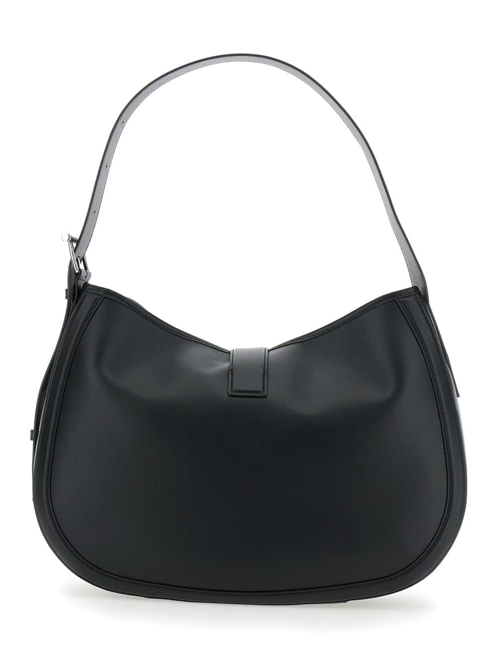 Alexander Mcqueen Women Black Shoulder Bag With Adjustable Shoulder Strap And T Buckle Closure On The Front In Leather Woman - Maven Couture IncHandbags / Cross Body Bags