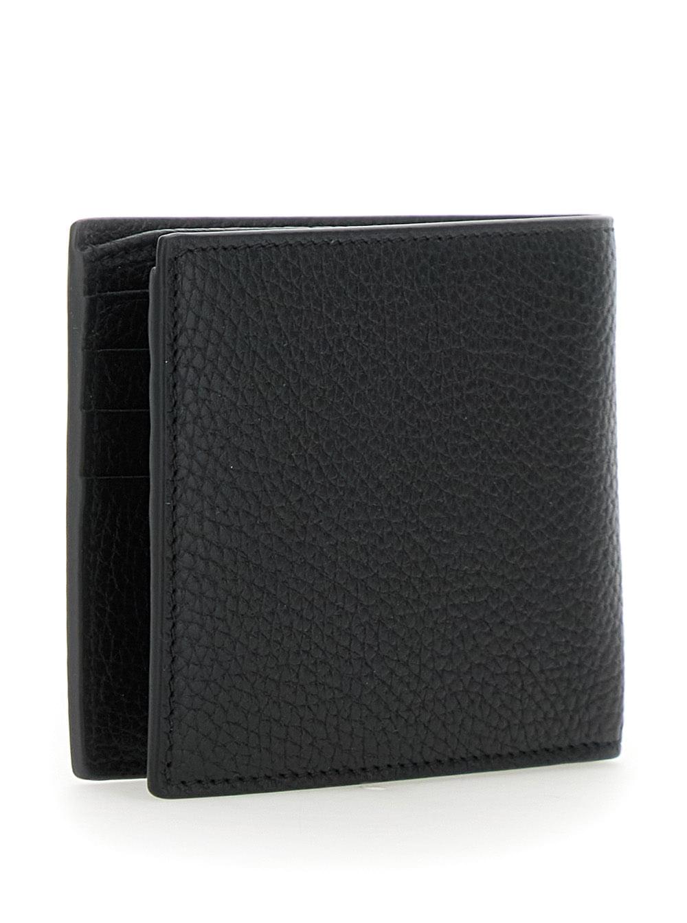 Gucci Men Black Bi-Fold Wallet With Embossed Logo Lettering On The Front In Grained Leather Man - Maven Couture IncAccessories / Miscellaneous