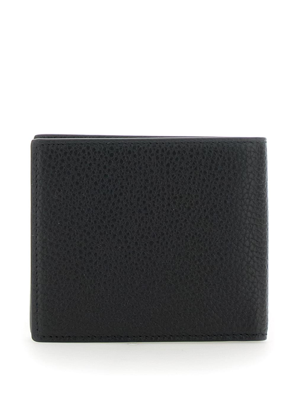 Gucci Men Black Bi-Fold Wallet With Embossed Logo Lettering On The Front In Grained Leather Man - Maven Couture IncAccessories / Miscellaneous