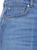 Givenchy Women Blue Jeans With Logo Patch On The Rear And Wide Leg In Denim Woman - Maven Couture IncBottoms / Pants