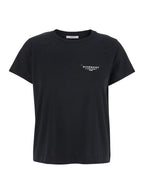 Givenchy Women Black Crewneck T-Shirt With Logo Lettering On Front And Rear In Cotton Woman - Maven Couture IncTops / Tee Shirts