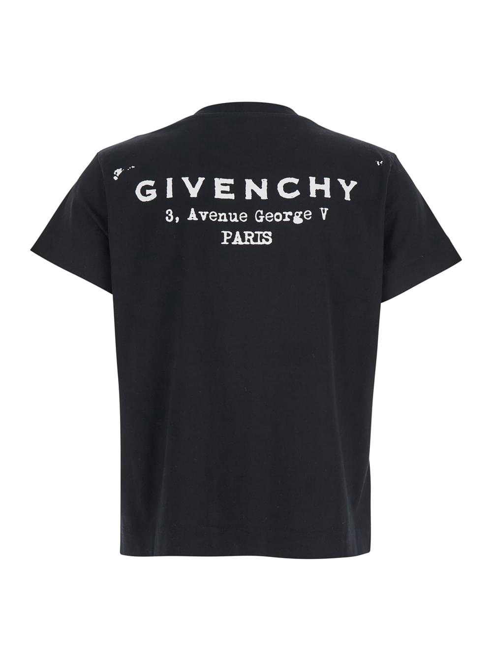 Givenchy Women Black Crewneck T-Shirt With Logo Lettering On Front And Rear In Cotton Woman - Maven Couture IncTops / Tee Shirts