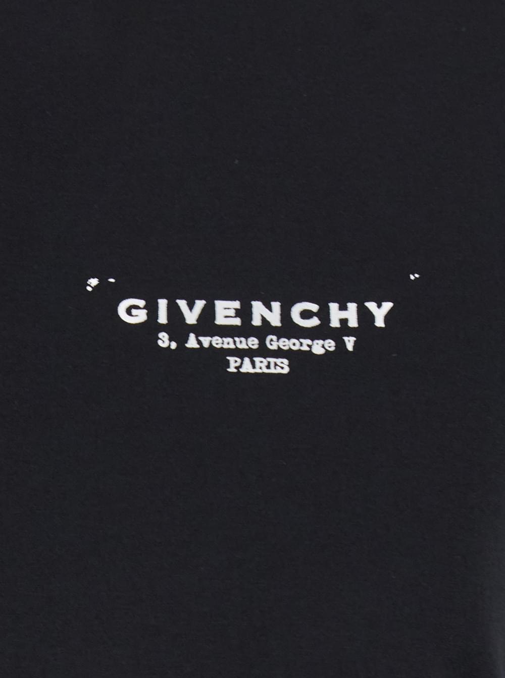 Givenchy Women Black Crewneck T-Shirt With Logo Lettering On Front And Rear In Cotton Woman - Maven Couture IncTops / Tee Shirts