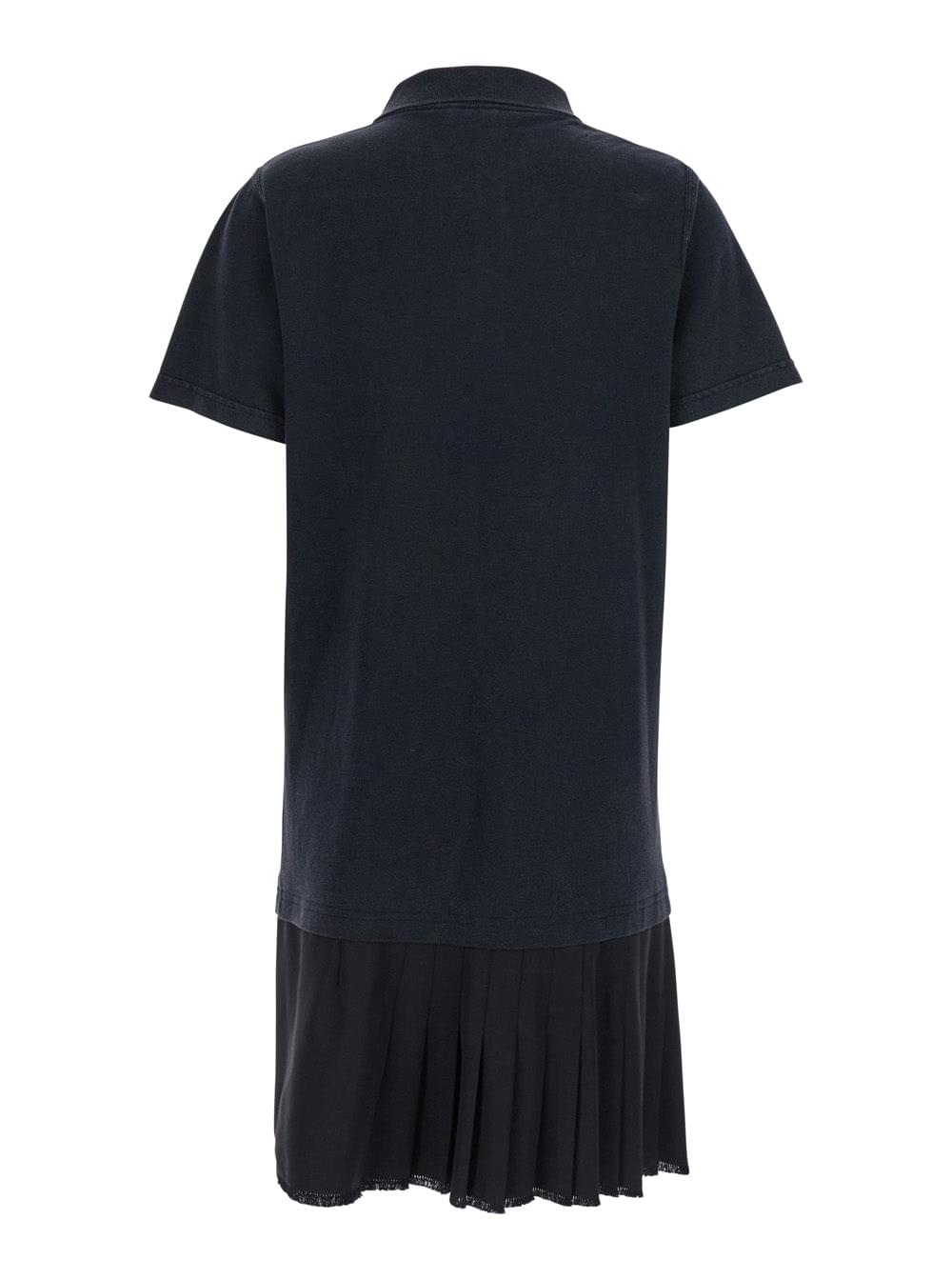 Balenciaga Women Black Layered Dress With Polo Shirt Style Collar And Safety Pin Detail In Cotton Woman - Maven Couture IncDresses / Cocktail Dresses