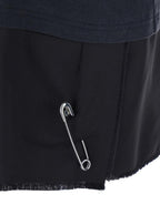 Balenciaga Women Black Layered Dress With Polo Shirt Style Collar And Safety Pin Detail In Cotton Woman - Maven Couture IncDresses / Cocktail Dresses