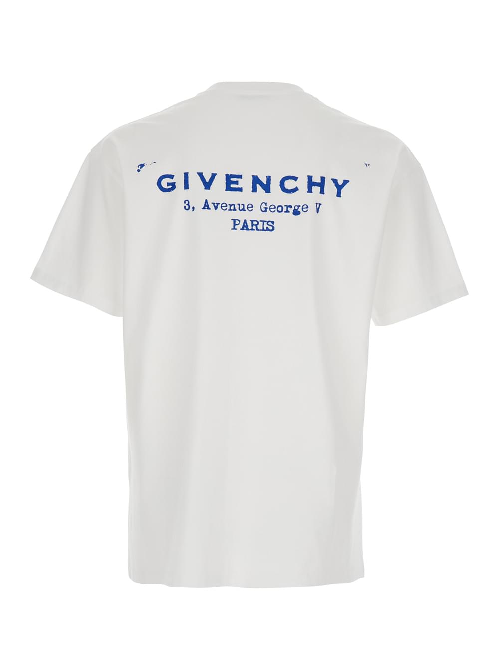 Givenchy Men White Crewneck T-Shirt With Logo Lettering On The Rear In Cotton Man - Maven Couture IncTops / Tee Shirts