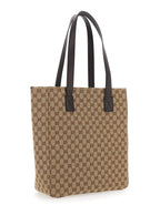 Gucci Men Beige Tote Bag With Two Top Leather Handles And Front Zip Pocket In Gg Canvas Man - Maven Couture IncHandbags / Totes