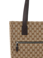 Gucci Men Beige Tote Bag With Two Top Leather Handles And Front Zip Pocket In Gg Canvas Man - Maven Couture IncHandbags / Totes