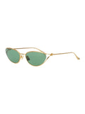 Bottega Veneta Women Green Sunglasses With Cat-Eye Design And Knot Detail On The Temples In Metal Woman - Maven Couture IncAccessories / Sunglasses