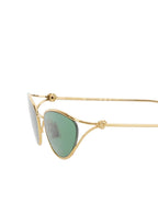 Bottega Veneta Women Green Sunglasses With Cat-Eye Design And Knot Detail On The Temples In Metal Woman - Maven Couture IncAccessories / Sunglasses