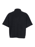 Saint Laurent Women Black Oversize Polo Shirt With Classic Collar And Tonal Logo Embroidery On The Front In Cotton Piquet Woman - Maven Couture IncTops / Tee Shirts