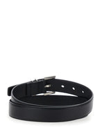 Saint Laurent Women Belt With Cassandre Plate On The Front And Square Buckle In Black Leather For Women - Maven Couture IncAccessories / Belts