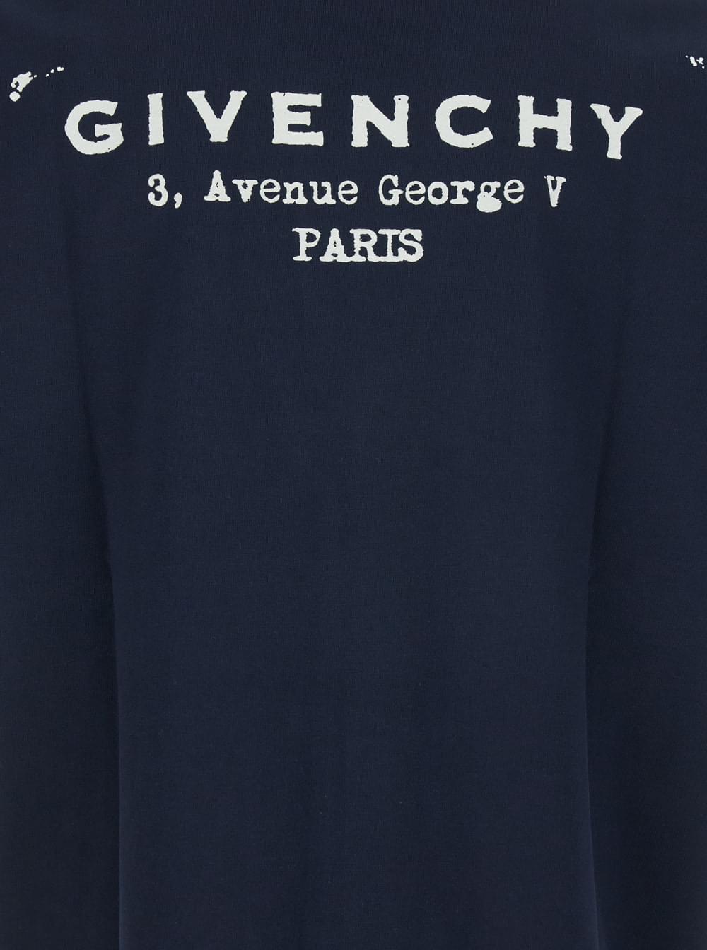 Givenchy Men Blue T-Shirt With Logo On The Front In Cotton Man - Maven Couture IncTops / Tee Shirts