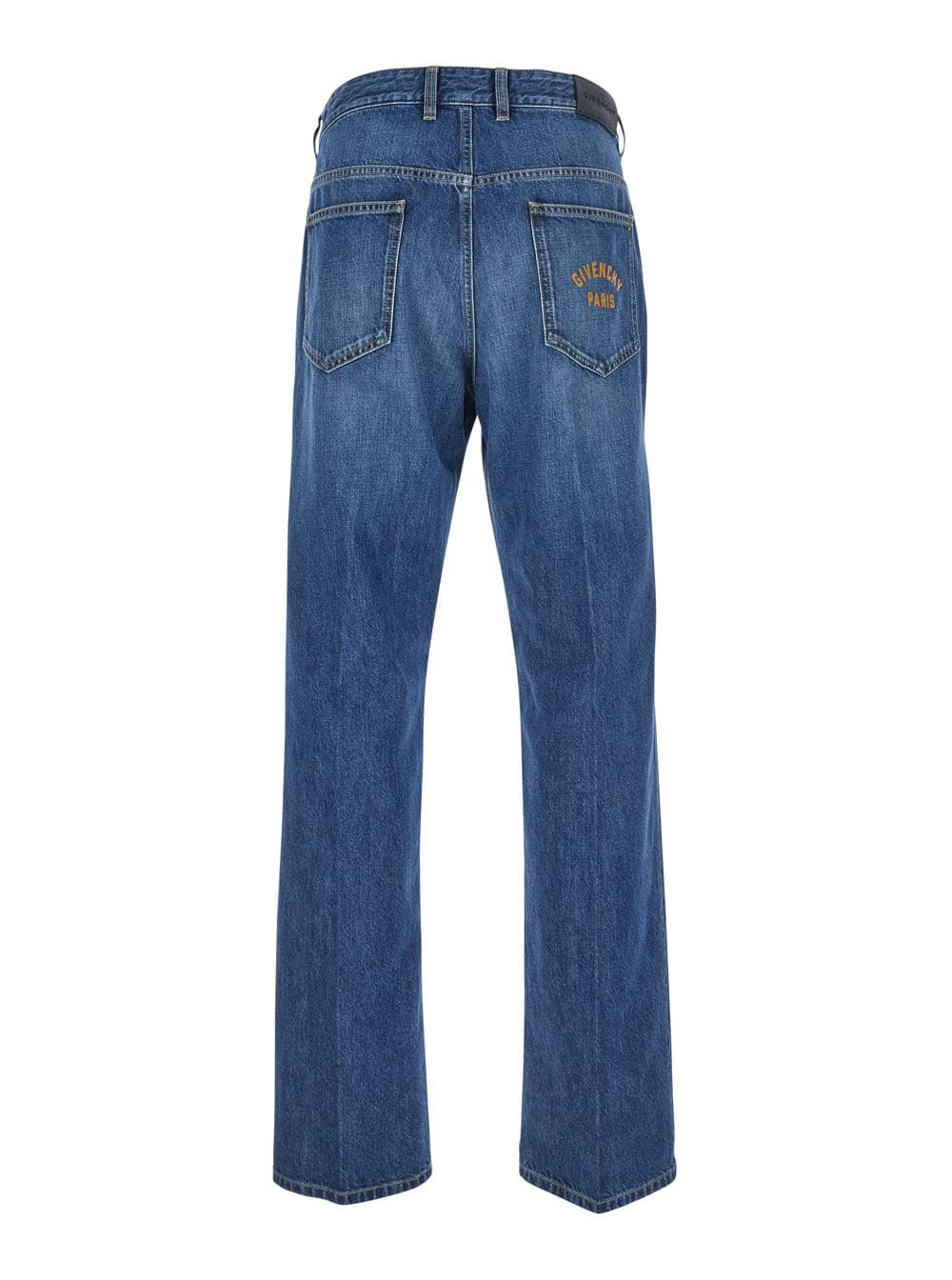 Givenchy Men Blue Five-Pocket Jeans With Logo Patch On The Back In Denim Man - Maven Couture IncBottoms / Pants