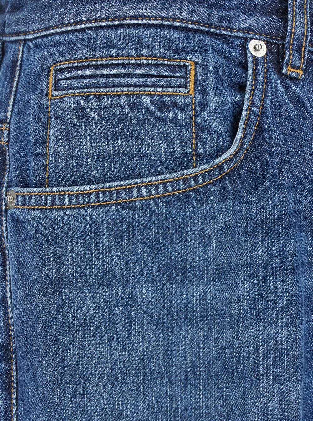 Givenchy Men Blue Five-Pocket Jeans With Logo Patch On The Back In Denim Man - Maven Couture IncBottoms / Pants