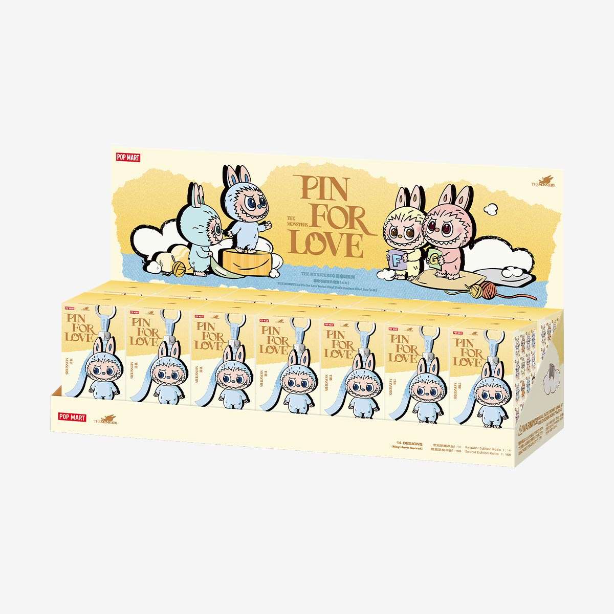 Pop Mart Labubu Pin for Love Series Blind Box (A-M) Yellow - Maven Couture Inc