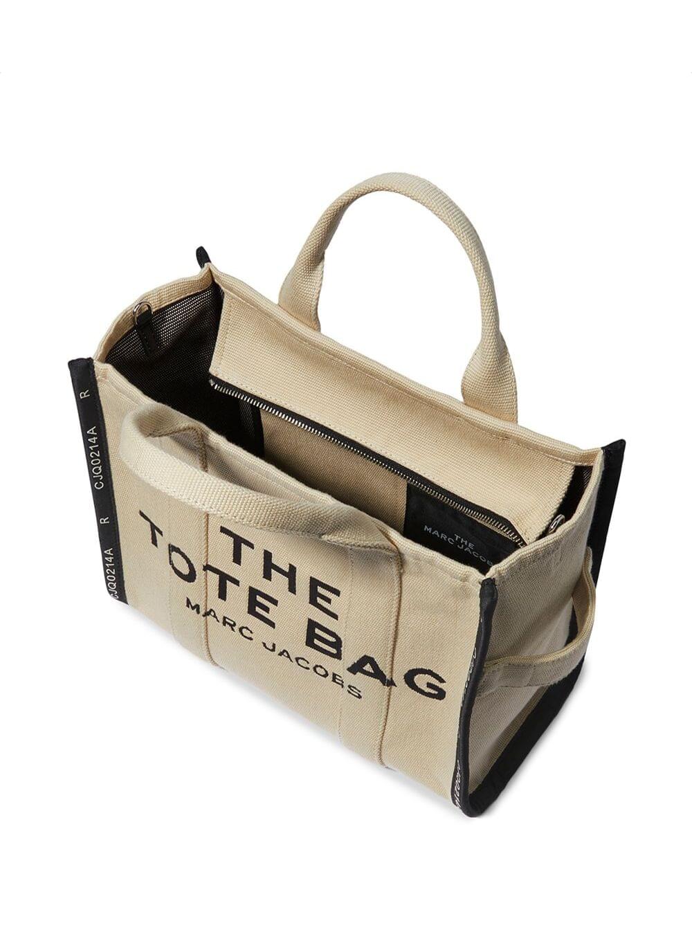 Marc Jacobs Women Handbag 'Medium Tote' With Contrasting Embroidered Logo In Ecoleather And Polyester Beige Women - Maven Couture IncHandbags / Shoulder Bags