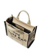 Marc Jacobs Women Handbag 'Medium Tote' With Contrasting Embroidered Logo In Ecoleather And Polyester Beige Women - Maven Couture IncHandbags / Shoulder Bags