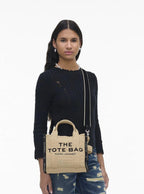 Marc Jacobs Women Handbag 'Medium Tote' With Contrasting Embroidered Logo In Ecoleather And Polyester Beige Women - Maven Couture IncHandbags / Shoulder Bags