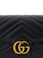 Gucci Women Mini Crossbody Bag 'Gg Marmont 2.0' With Double G In Black Chevron Leather For Women - Maven Couture IncHandbags / Cross Body Bags