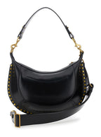 Isabel Marant Women Shoulder Bag 'Naoko' With Removable Strap And Logo Lettering Embossed On The Front In Black Leather For Women - Maven Couture IncHandbags / Cross Body Bags
