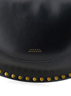 Isabel Marant Women Shoulder Bag 'Naoko' With Removable Strap And Logo Lettering Embossed On The Front In Black Leather For Women - Maven Couture IncHandbags / Cross Body Bags