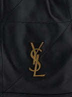 Saint Laurent Women Crossbody Bag 'Jamie' With Two Top Handles With Chain And Cassandre Plate On The Front In Black Leather For Women - Maven Couture IncHandbags / Cross Body Bags