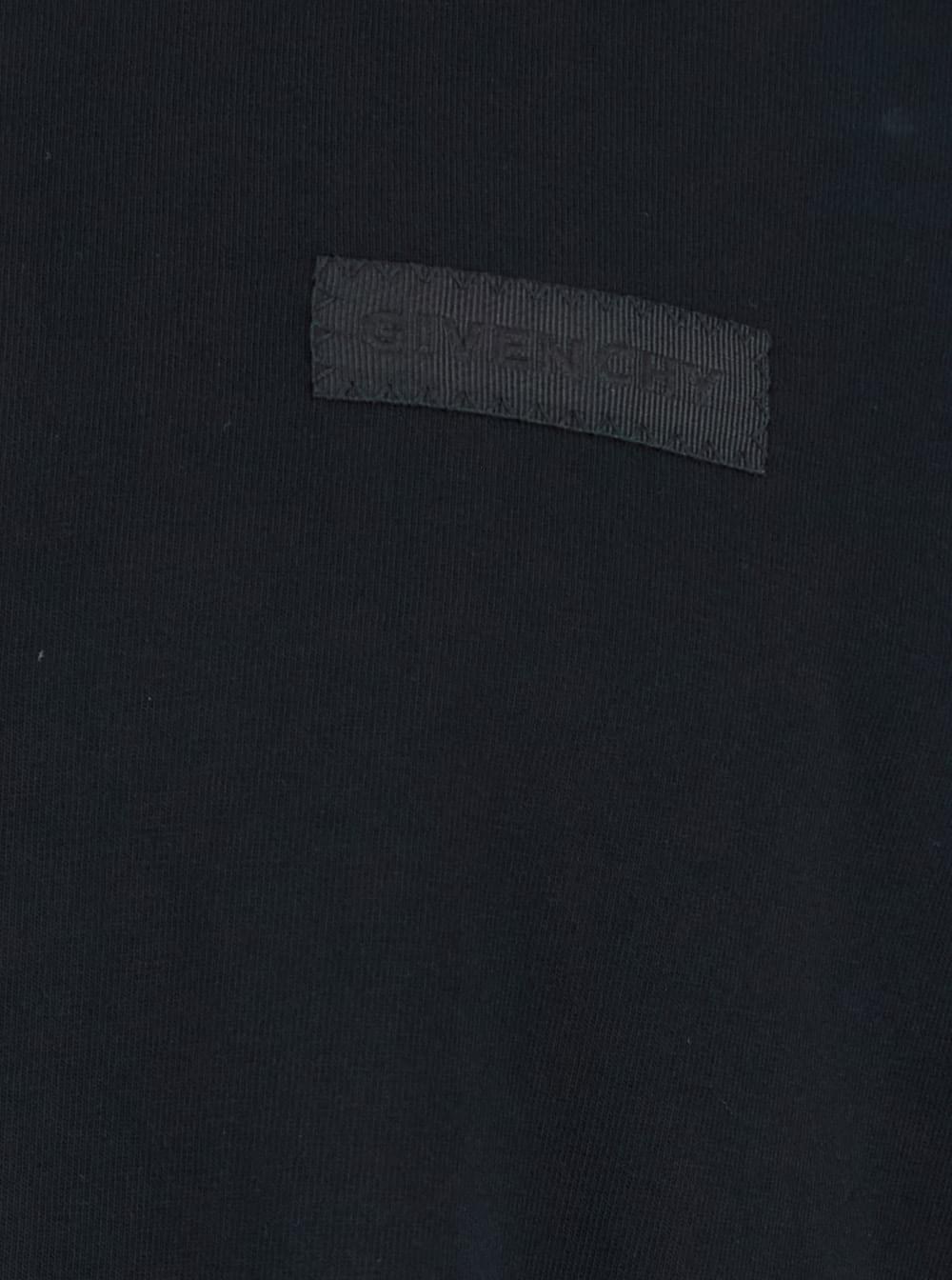 Givenchy Men Black T-Shirt With Logo Patch On The Front In Cotton For Men - Maven Couture IncTops / Tee Shirts
