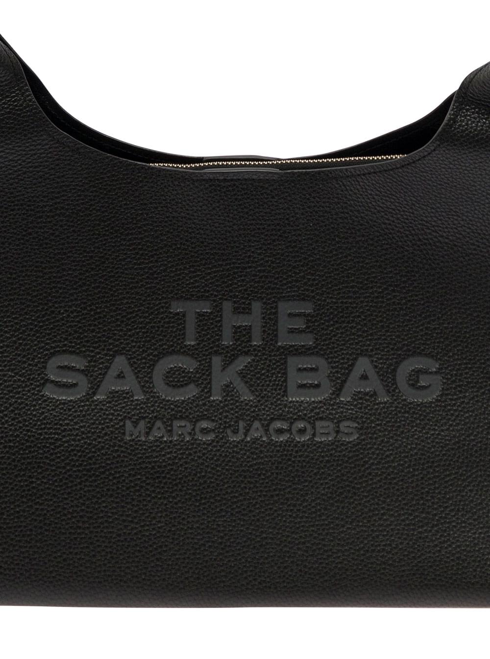 Marc Jacobs Women Shoulder Bag 'The Sack' With Logo Embossed In Black Pebbled Leather For Women - Maven Couture IncHandbags / Cross Body Bags