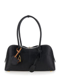 Stella Mccartney Women Medium 'Ryder' Handbag With Lock Detail On Front In Ecoleather Black For Women - Maven Couture IncHandbags / Shoulder Bags