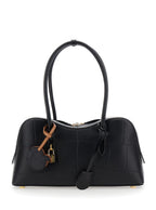 Stella Mccartney Women Medium 'Ryder' Handbag With Lock Detail On Front In Ecoleather Black For Women - Maven Couture IncHandbags / Shoulder Bags