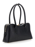 Stella Mccartney Women Medium 'Ryder' Handbag With Lock Detail On Front In Ecoleather Black For Women - Maven Couture IncHandbags / Shoulder Bags