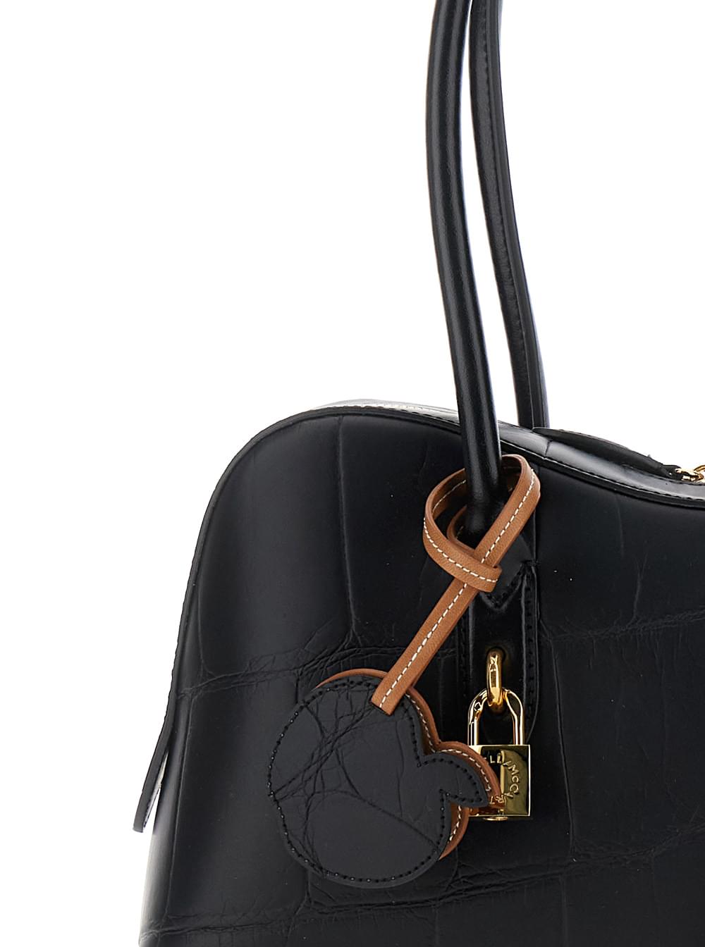 Stella Mccartney Women Medium 'Ryder' Handbag With Lock Detail On Front In Ecoleather Black For Women - Maven Couture IncHandbags / Shoulder Bags