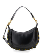 Isabel Marant Women Shoulder Bag 'Naoko' With Removable Strap And Logo Lettering Embossed On The Front In Black Leather For Women - Maven Couture IncHandbags / Cross Body Bags