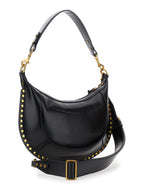 Isabel Marant Women Shoulder Bag 'Naoko' With Removable Strap And Logo Lettering Embossed On The Front In Black Leather For Women - Maven Couture IncHandbags / Cross Body Bags