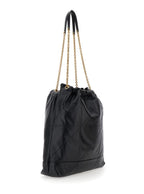 Saint Laurent Women Crossbody Bag 'Jamie' With Two Top Handles With Chain And Cassandre Plate On The Front In Black Leather For Women - Maven Couture IncHandbags / Cross Body Bags