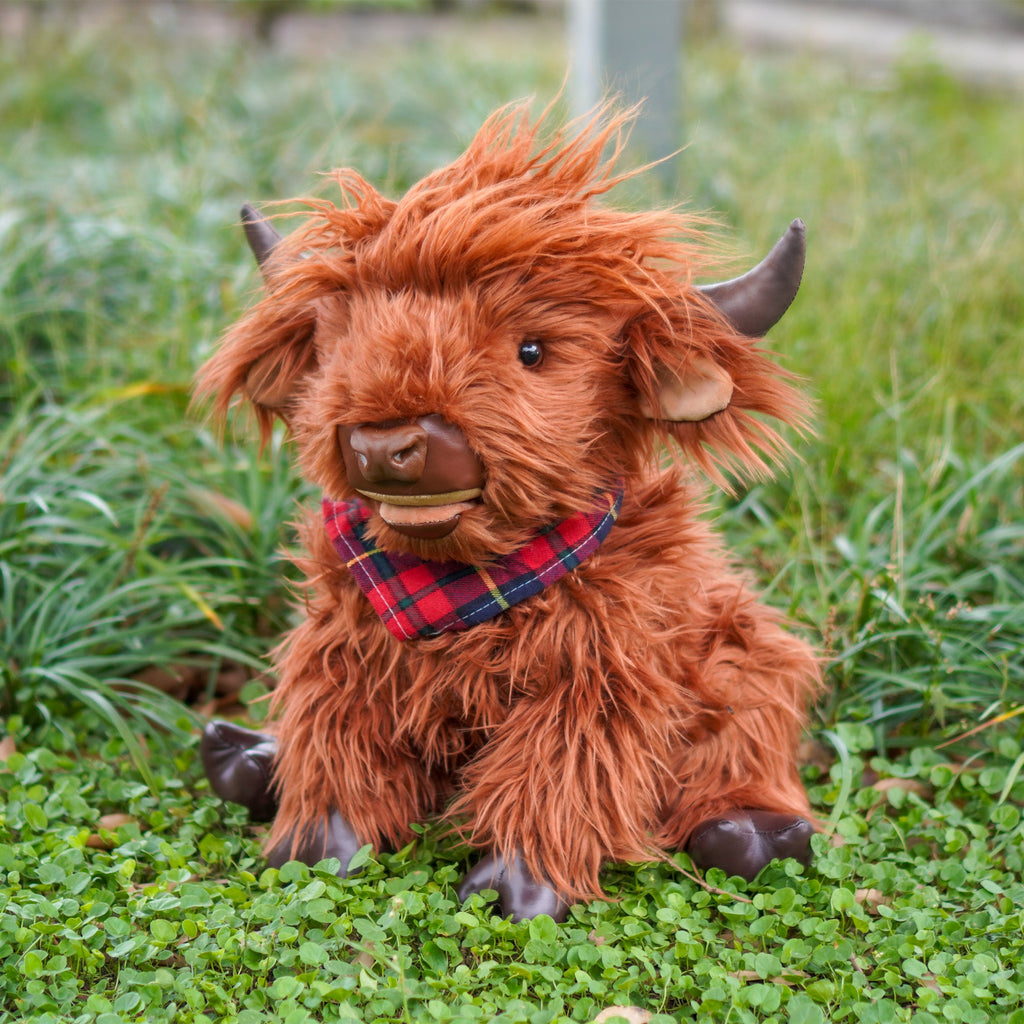 17.7 Inches Highland Cow Plush Handmade Collectable– Weighted Toy for Kids & Adults - Maven Couture IncWild Animals
